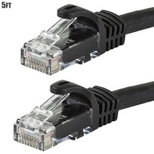 5FT CAT6 RJ45 Ethernet LAN Network Patch Cable UTP Copper Wire 24AWG Black
