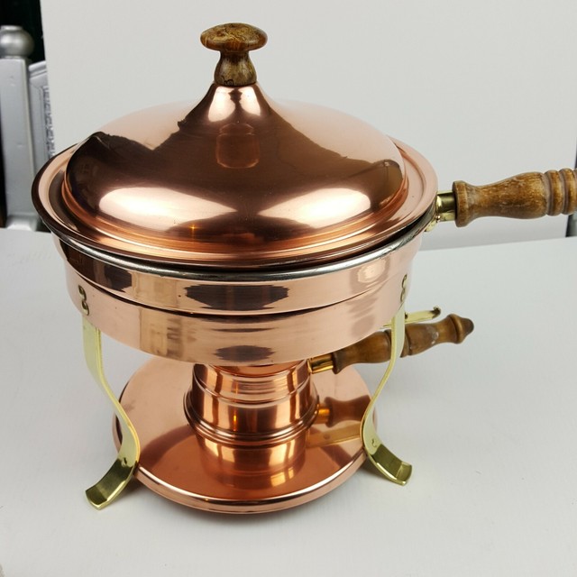 WALDOW COPPER CHAFING DISH VINTAGE MID CENTURY RARE8 PIECE SET