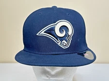 Los Angeles Rams NFL New Era 59 Fifty Fitted Hat  Size 7 1/8 Resin 3D Ram Horn