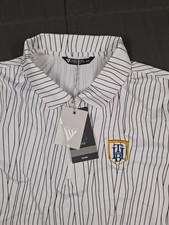 LEVELWEAR Dune 1/4 Zip Polo XL Black White Striped Embroidery Golf New Preppy