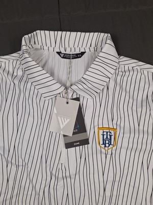 LEVELWEAR Dune 1/4 Zip Polo XL Black White Striped Embroidery Golf New Preppy