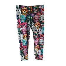 Terez Womens Sugar Skull Print Leggings Small USA Made