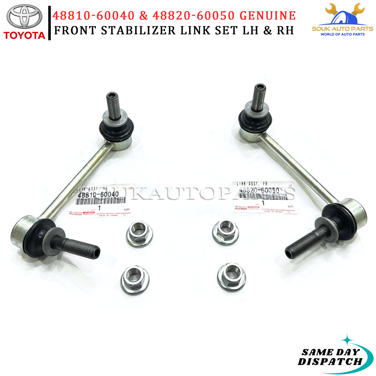 48810-60040 & 48820-60050 Genuine Toyota FRONT STABILIZER LINK SET
