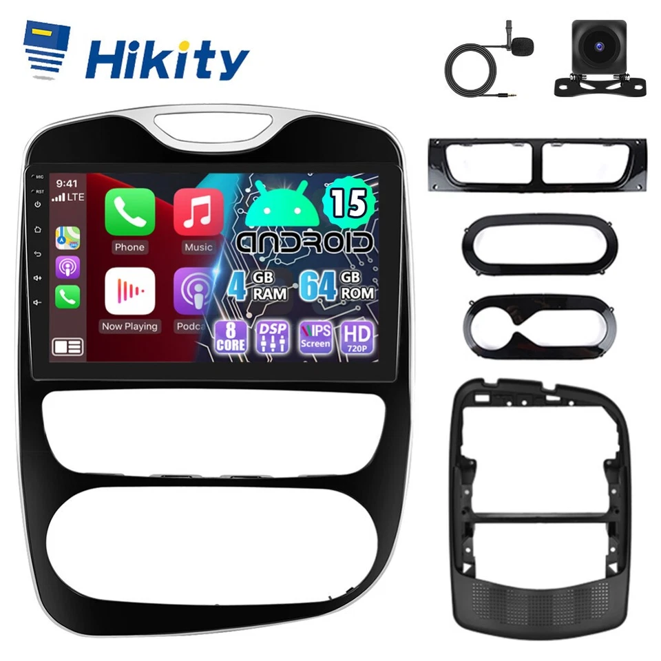 HIKITY Für Renault Clio 4 Android Autoradio 8-Core 4+64G CarPlay GPS Navi WIFI RDS DSP