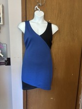 Guess Asymmetrical Blue and Black Bodycon Dress Size L