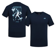 YONEX 26S/S Men's Badminton T-Shirts Sportswear Training Top Tee Navy 269TR007M