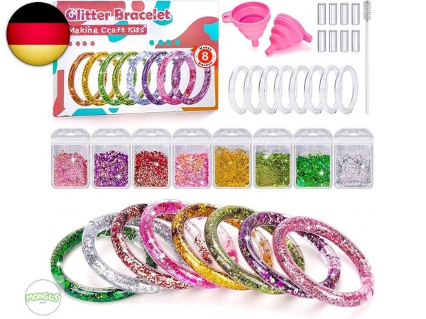 Geschenk MäDchen 5 6 7 8 9 Jahre, Bastelset Kinder Ab 6 Jahre Glitzer ArmbäNder-image