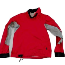 NRS Endurance Paddling Jacket Mens M Red/Gray Waterproof Kayak Pullover Outdoor
