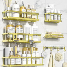 6pcs Shower Caddy, Large Capacity Bath Organizer with Soap Holder and 12 Hooks