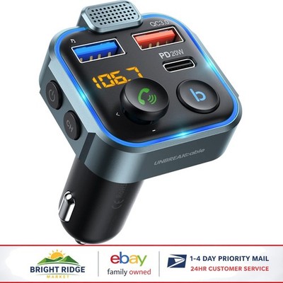 Car Music Adapter with Bluetooth 5.3, USB Port, and Voice Assistant Support