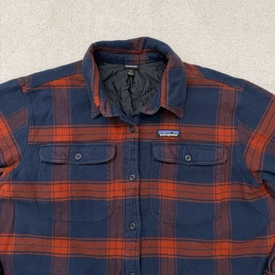 Patagonia Insulated Fjord Flannel Shirt Men's XL Red Plaid Button