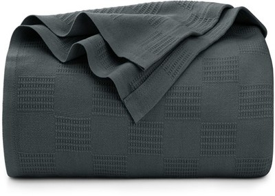 Utopia Bedding Smoke Gray 100% Cotton Blanket [Queen Size - 90X90 Inch