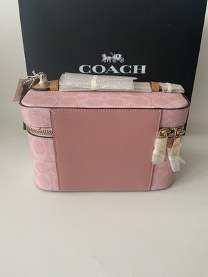 Coach Cosmetic Case In Signature Canvas CEA56, Powder Pink | eBay