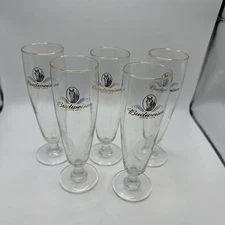 Budweiser  Limited Edition 5 Flutes, 8 Oz, Clydesdales Gold Rimmed