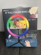 Vivitar RGB Full Color 8" LED Ring Light Kit Vlog Podcast Streaming