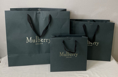 3 x Designer MULBERRY Shopping Geschenktüten, groß, mittel & klein