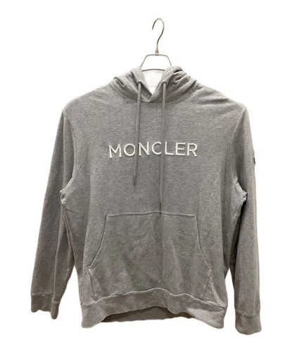 Parka XL Moncler Felpa Con Cappuccio E Logo Ricamato