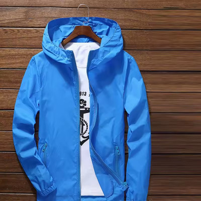 Men Waterproof Rain Jacket Hooded Breathable Lightweight Windbreaker Outwear