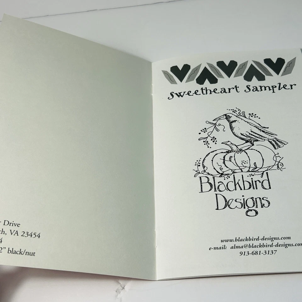 Blackbird Designs Sweetheart Sampler Cross Stitch Loose Feathers Pattern 12 2005 - Image 2 of 4