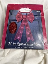 24in lighted tinsel bow 12 x 24 IN 30.5 x 61 CM 