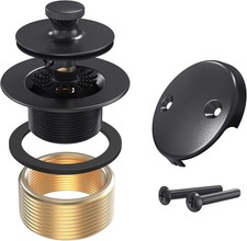 Matte Black Tub Drain and Overflow Kit, Replacement Bath Tub Drain Trim Set,Lift