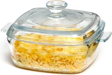 Glass Casserole Dish with Lid Oven Safe Square Casserole Dish with Han