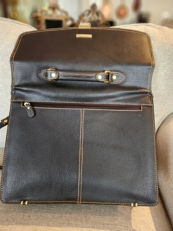 RARO Maletín Brooks Brothers de Colección Bolso para Laptop con Correa y Llave - Pequeño Frotamiento Foto 4 de 4