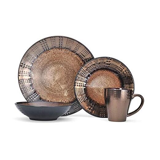 Gourmet Basic by Mikasa Verona 16-Piece Dinnerware Set, Service for 4 Assorted