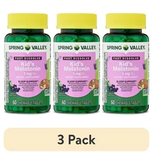 (3 pack) Spring Valley Kids Chewable Tablets Sleep Support Supplement, 60 Count