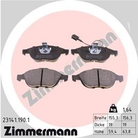 Zimmermann Bremsbelagsatz, Scheibenbremse 23141.190.1 FüR Alfa Romeo Lancia