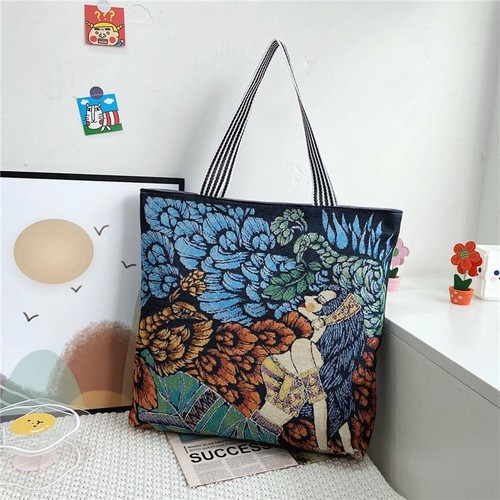 Bag Oil Painting Canvas Bag Shoulder Bag Women Art Handbag Painted Tote Bag