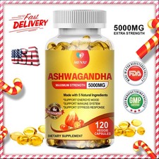 Ashwagandha Capsules - Stress Relief  Cortisol Balance with Alternative 5000mg