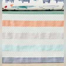 Pottery Barn Kids Colby Crib Skirt Yarn Dyed Multi Color NEW