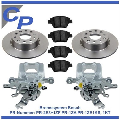 2 Bremssattel hinten für VW Caddy III PR-2E3 1ZF Bremsscheibe Belagsatz