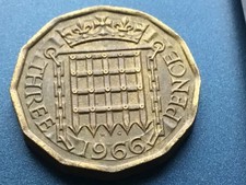 1966 Elizabeth II  British Threepenny  3d