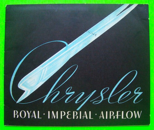 1937 CHRYSLER ROYAL, IMPERIAL, and AIRFLOW DLX 28-pg COLOR CATALOG Brochure XLNT