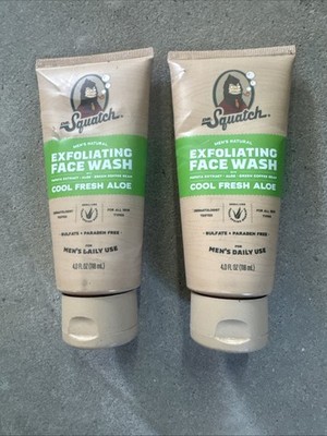 2x DR. SQUATCH Men's Natural Face Wash Cool Fresh Aloe 4oz - New