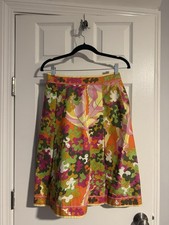 Vintage Emilio Pucci Multicolor Abstract Knee Length Vintage Skirt Size 12