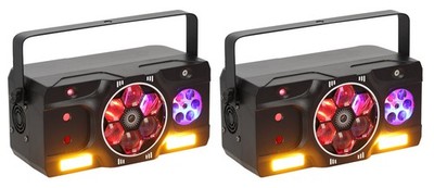 (2) Rockville INSTA PARTY 61 Bee Eye/Laser/Strobe Dance Floor DJ Effect Lights