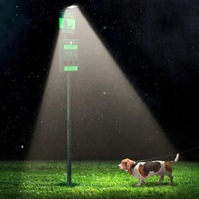 Solar Lighted Dog Waste Station Galvanized Steel