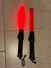 Traffic Control LED Light Wand Safety Security Lightup Baton pair lot x 2