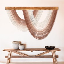 Boho Dip Dye Macrame Wall Hanging Large Tie Dye Tapestry Handmade Ombre Woven...