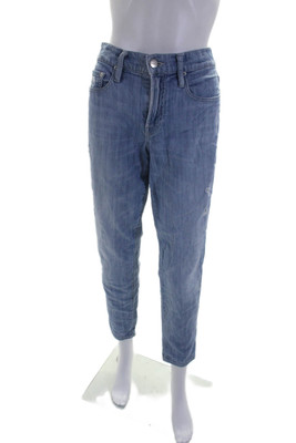 Vince Womens Blue Medium Wash Distress High Rise Mason Relax Jeans Size 28
