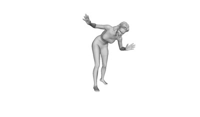 Printle L Femme 2251T-Female High School Wrestler Figure for Dioramas Train Sets