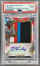 2023 Topps Inception Auto Jumbo Patch JJ Bleday #IAJP-JB Red 1/50 PSA 9 Marlins
