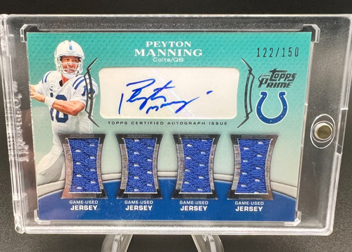 2010 Topps Prime Peyton Manning Quad Jersey Autograph Auto /150 Colts BEAUTIFUL!