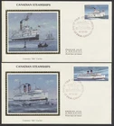 1987 #1139-1140 Pair of Canadian Steamships FDCs Colorano Silk Cachets