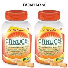 2 Pack Citrucel Fiber Therapy Caplets for Irregularity, Methylcellulose , 360 Ct