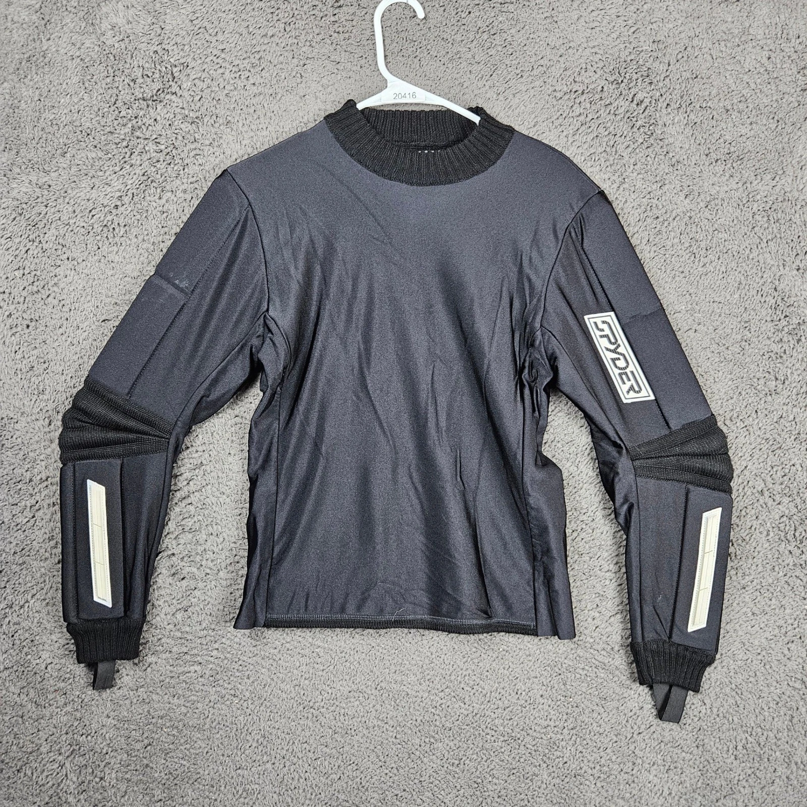 Spyder US Ski Team Padded Race Base Layer Top Black Iridescent Spider Youth 18