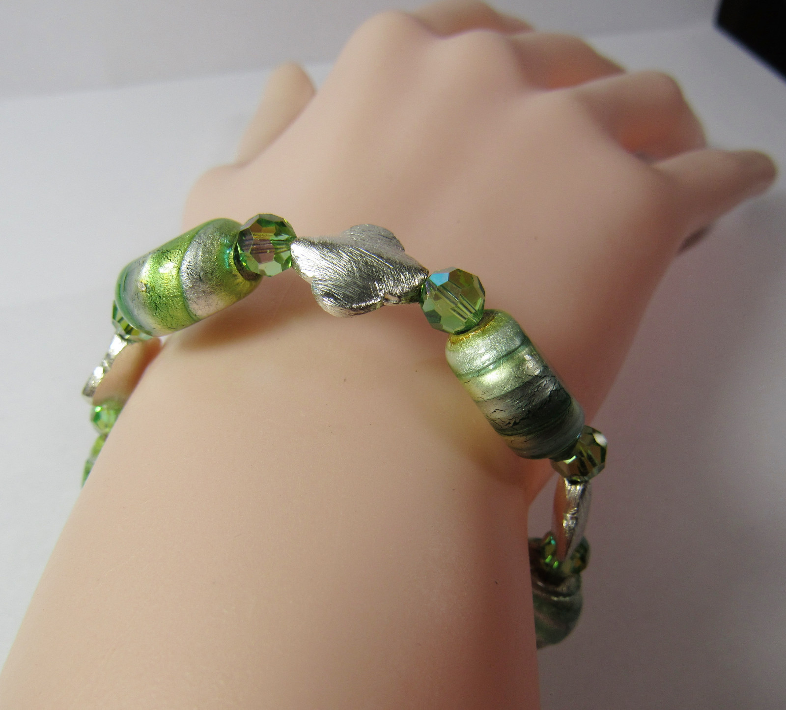 All Solid Sterling 925 Silver Toggle Clasp Glass … - image 4